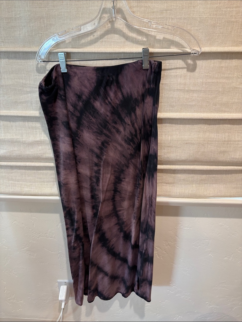 Bella Dahl Black and Brown Tie-Dye Midi/maxi Skirt